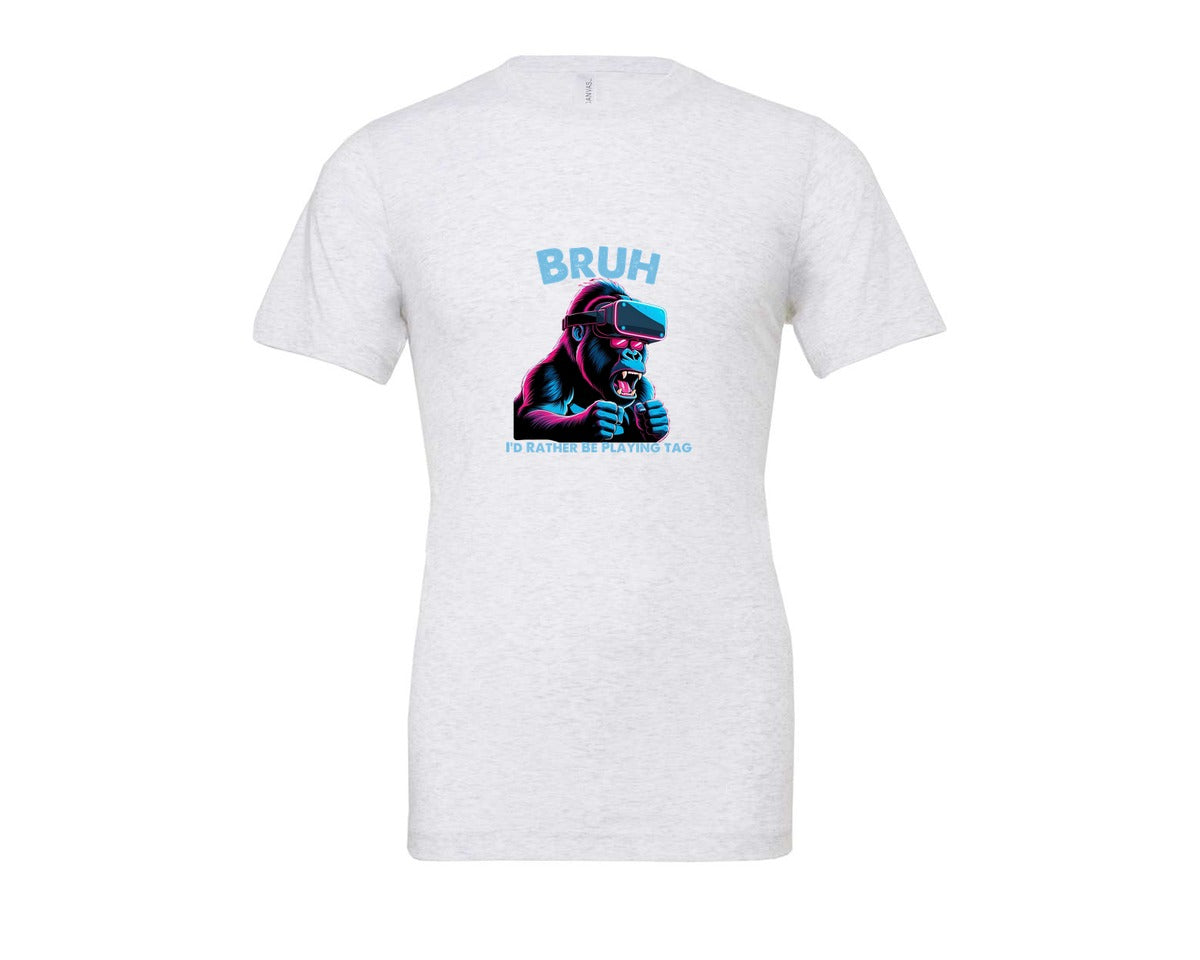 brand:Bella Canvas|color:Ash Grey|Bruh Id Rather Be Playing Tag T Shirt Graphic T-Shirt