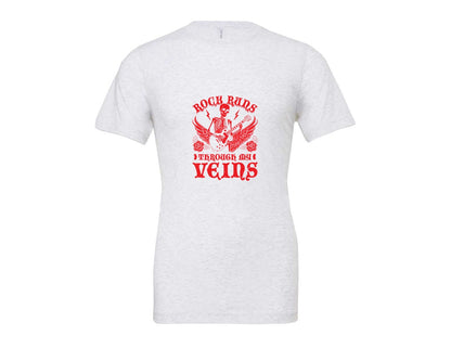 brand:Bella Canvas|color:Ash Grey|Rock Runs Through My Veins Design Graphic T-Shirt