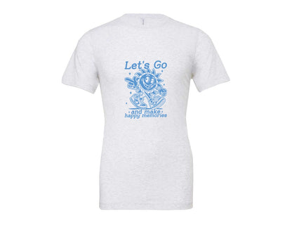 brand:Bella Canvas|color:Ash Grey|Lets Go And Make Happy Memories Graphic T-Shirt