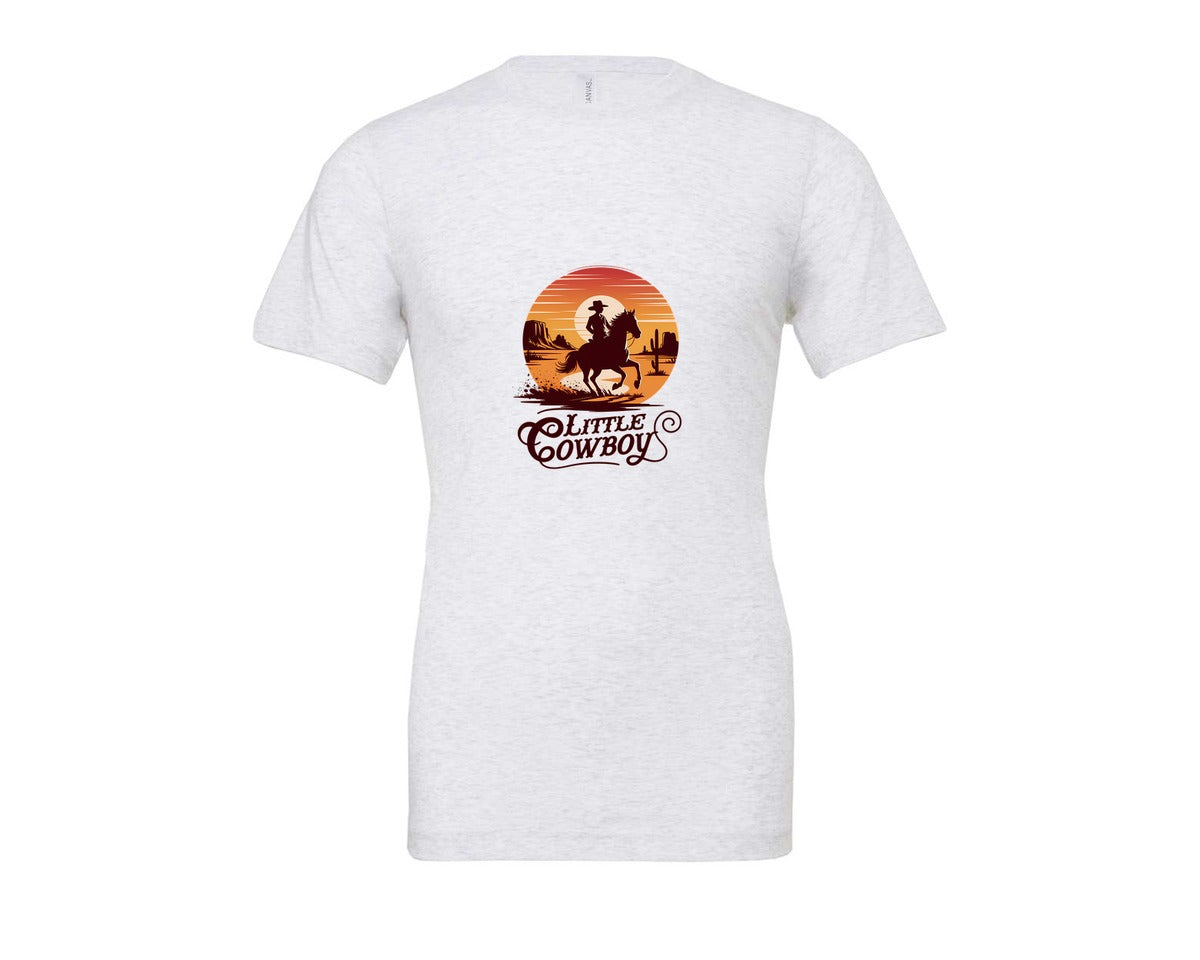 brand:Bella Canvas|color:Ash Grey|Little Cowboy Western Horse Riding 3 Graphic T-Shirt