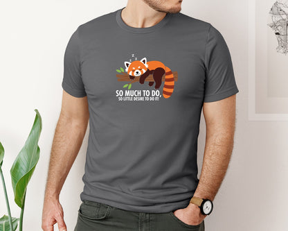 brand:Bella Canvas|color:Asphalt|Funny Red Panda Lazy T Shirt Design Graphic T-Shirt