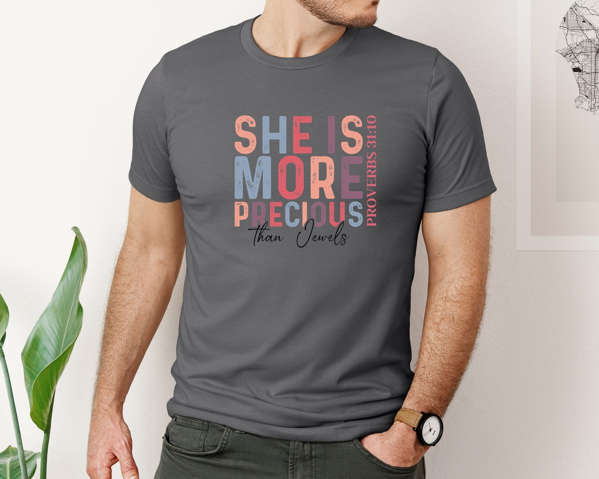 brand:Bella Canvas|color:Asphalt|Christian Quotes Mom Bible Verse Graphic T-Shirt