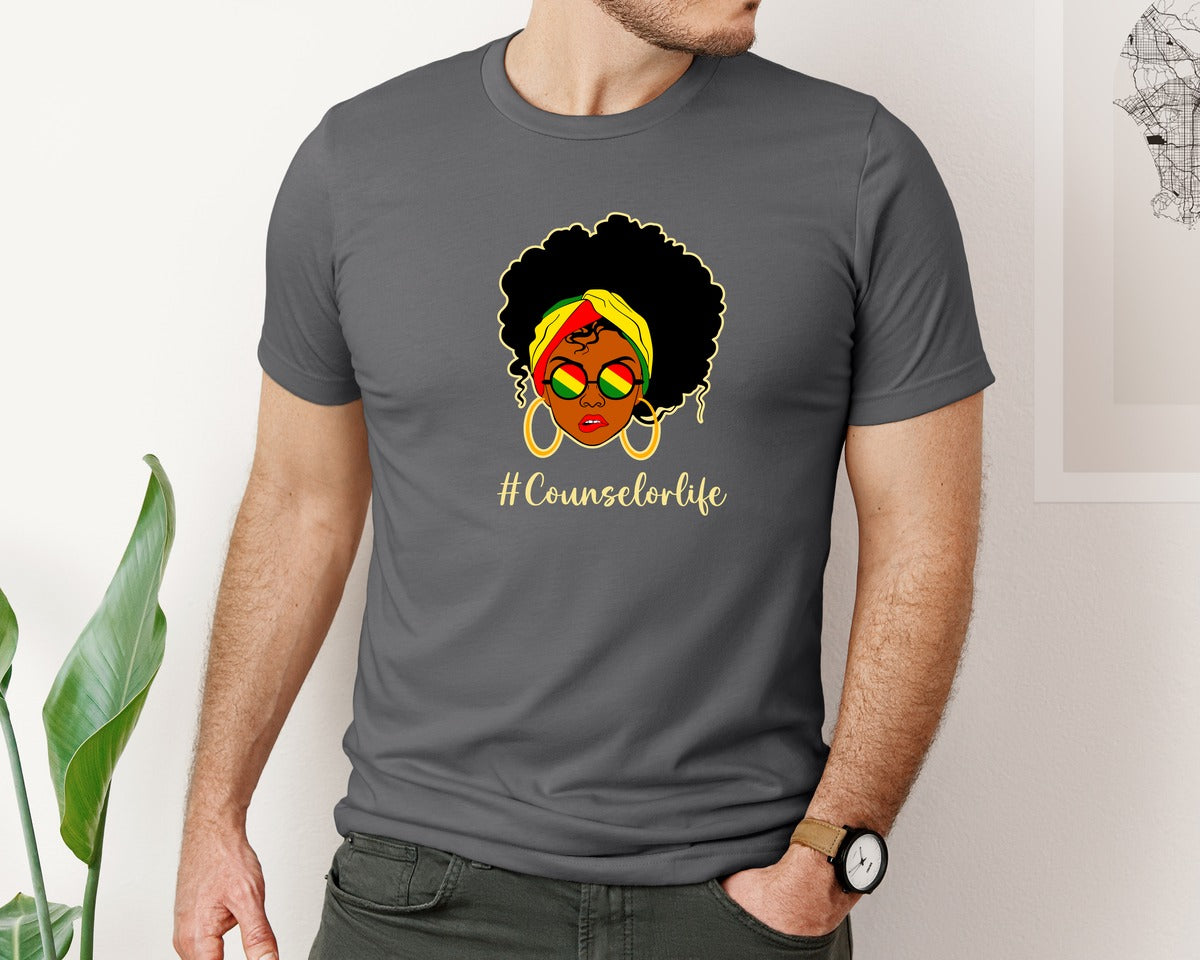 brand:Bella Canvas|color:Asphalt|Counselor Life Career T Shirt Graphic T-Shirt