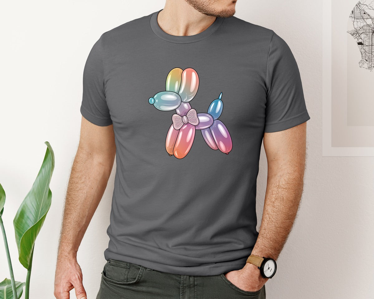brand:Bella Canvas|color:Asphalt|Glam Balloon Dog 4 Graphic T-Shirt