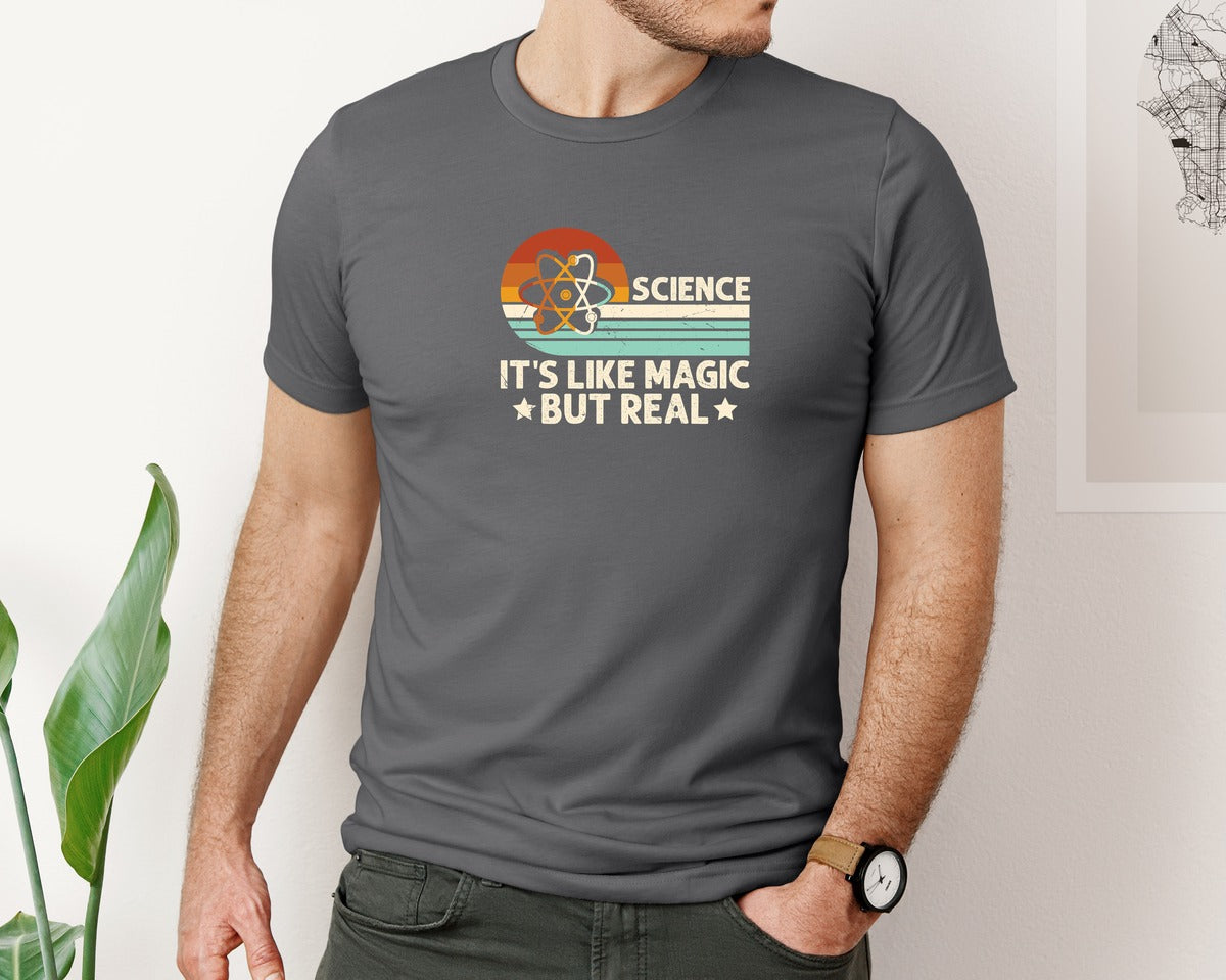 brand:Bella Canvas|color:Asphalt|Science Its Like Magic But Real T Shirt 2 Graphic T-Shirt