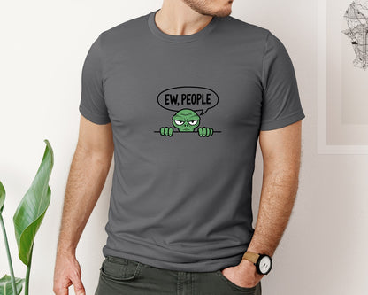 brand:Bella Canvas|color:Asphalt|Ew People Alien Ufo T Shirt Design Graphic T-Shirt