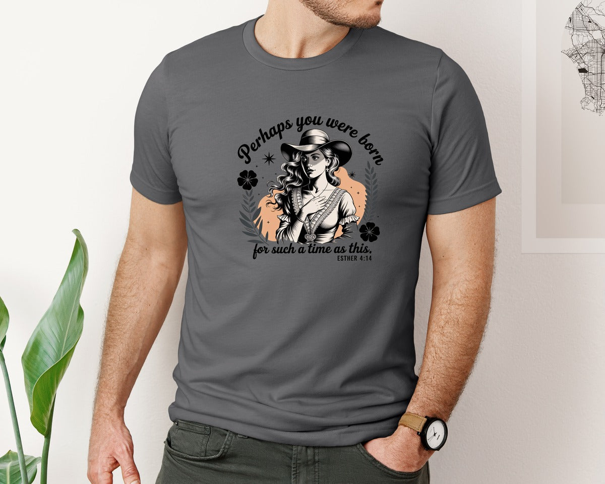 brand:Bella Canvas|color:Asphalt|Perhaps You Were Born Christian 3 Graphic T-Shirt