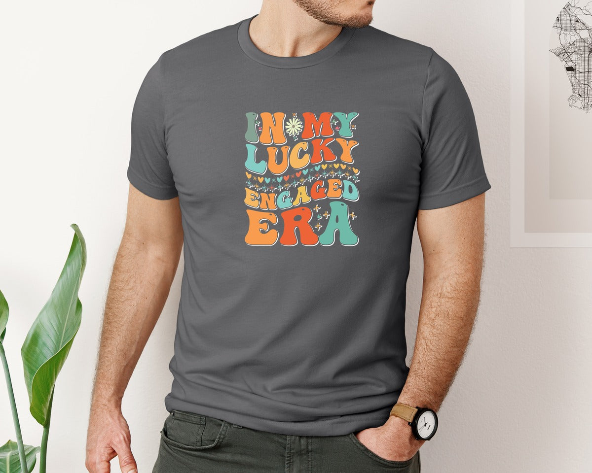 brand:Bella Canvas|color:Asphalt|In My Lucky Engaged Era 2 Graphic T-Shirt