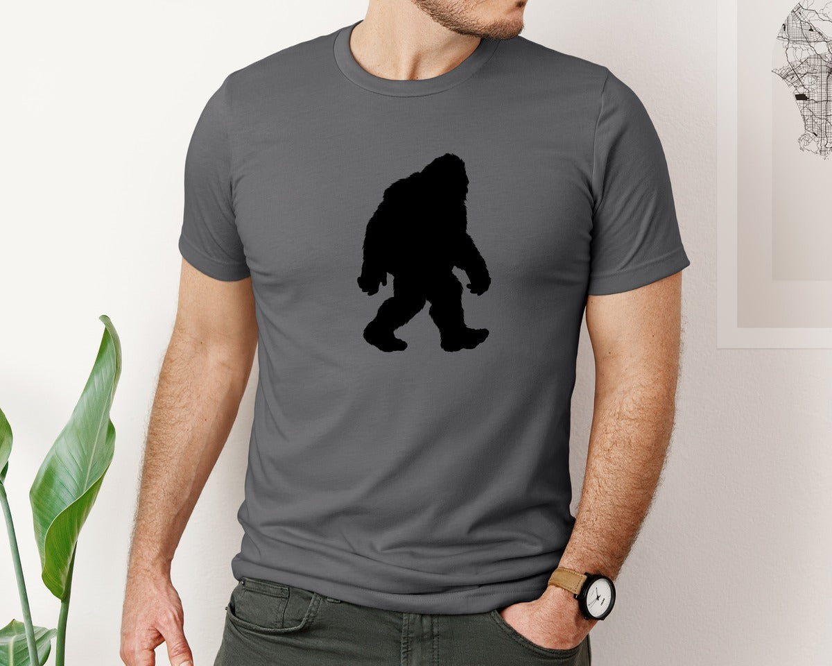 brand:Bella Canvas|color:Asphalt|Bigfoot Sasquatch Figure Design Graphic T-Shirt