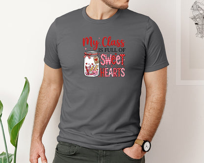 brand:Bella Canvas|color:Asphalt|My Class Is Full Of Sweethearts 5 Graphic T-Shirt