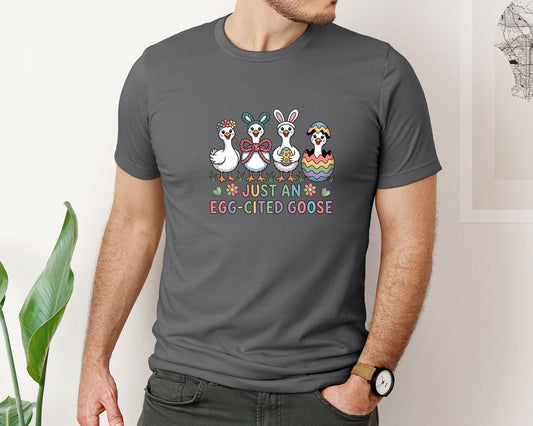 Faux Yarn Latch Hook Goose Easter Graphic T-Shirt