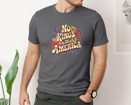 No Kings In America Patriotic Graphic T-Shirt
