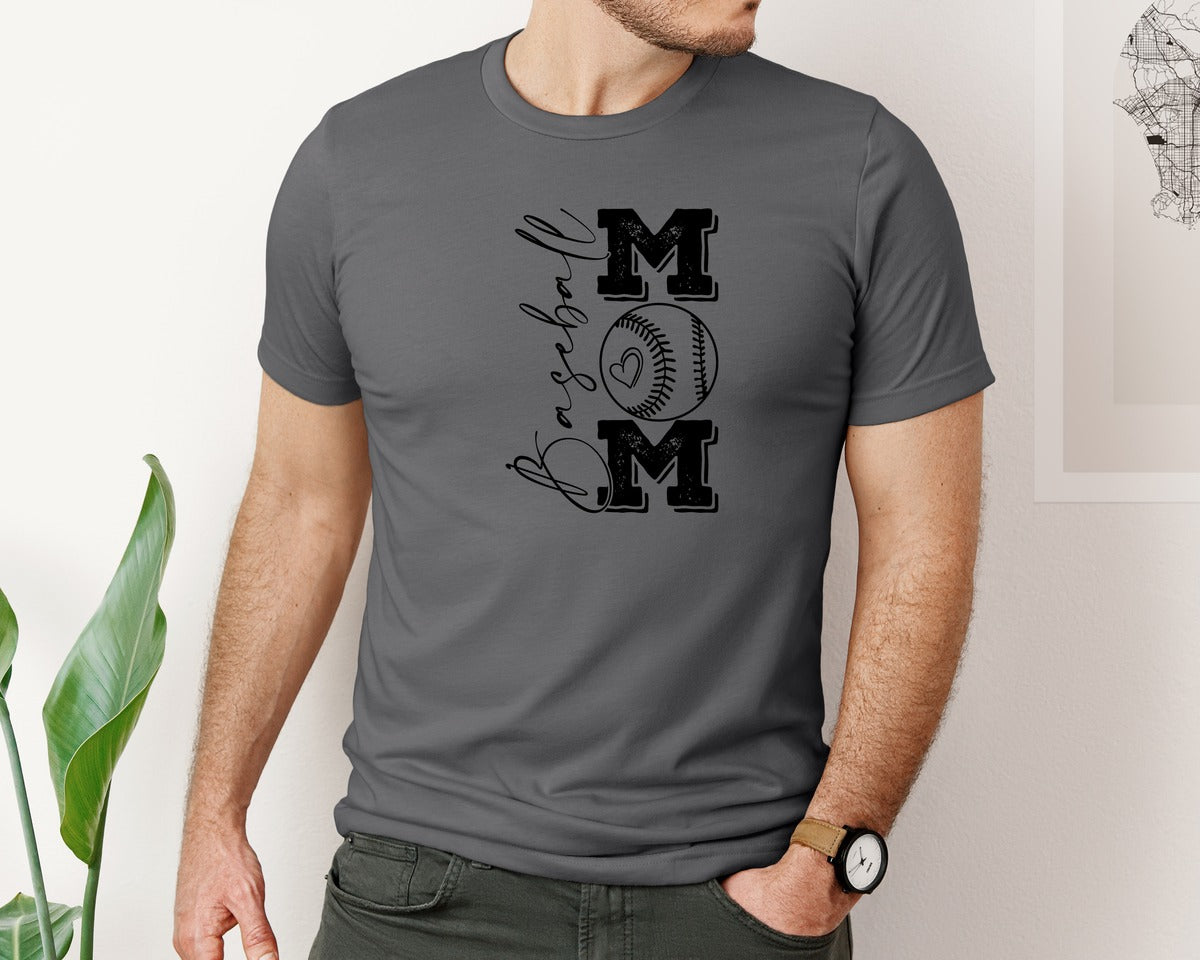 brand:Bella Canvas|color:Asphalt|Baseball Mama 16 Graphic T-Shirt