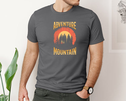 brand:Bella Canvas|color:Asphalt|Wild Life Experience Mountain Hiking Tee 4 Graphic T-Shirt