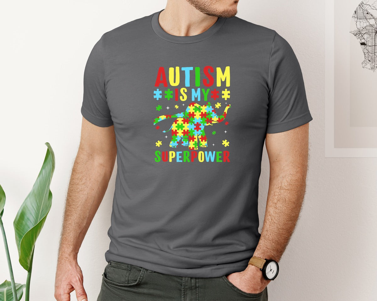 brand:Bella Canvas|color:Asphalt|Autism Is My Superpower T Shirt 2 Graphic T-Shirt