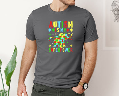 brand:Bella Canvas|color:Asphalt|Autism Is My Superpower T Shirt 2 Graphic T-Shirt