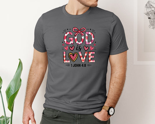 God Is Love Christian Valentine Graphic T-Shirt