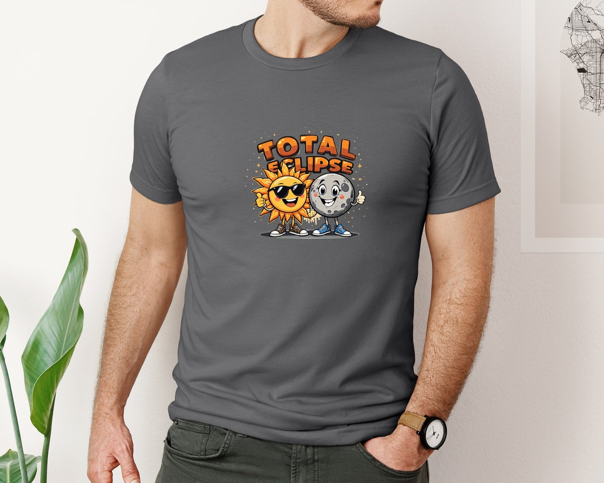 brand:Bella Canvas|color:Asphalt|Eclipse Cartoon T Shirt Design Graphic T-Shirt