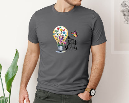 brand:Bella Canvas|color:Asphalt|Autism Awareness Let Your Light Shine Graphic T-Shirt