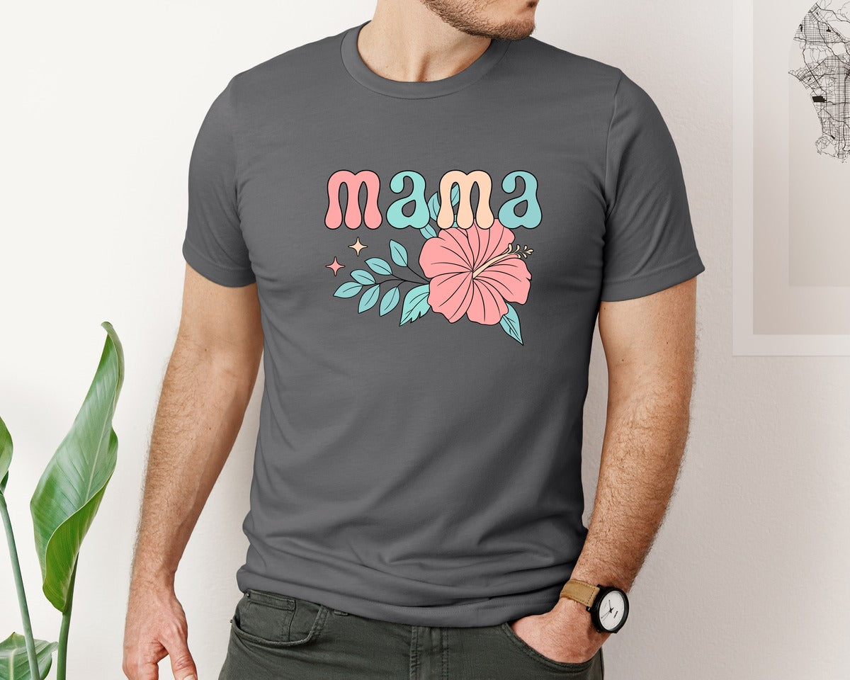 brand:Bella Canvas|color:Asphalt|Mama Mom T Shirt 4 Graphic T-Shirt
