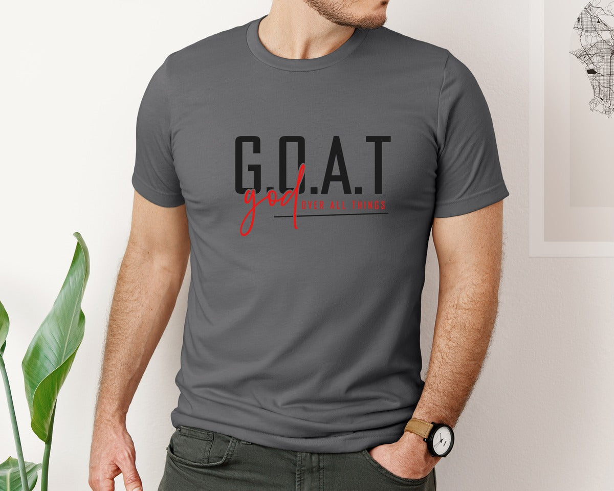 brand:Bella Canvas|color:Asphalt|God Over All Things Shirt Design Graphic T-Shirt