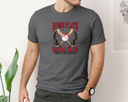 brand:Bella Canvas|color:Asphalt|Home Plate Social Club 2 Graphic T-Shirt