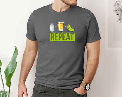 brand:Bella Canvas|color:Asphalt|Salt Tequila Lime Repeat Graphic T-Shirt