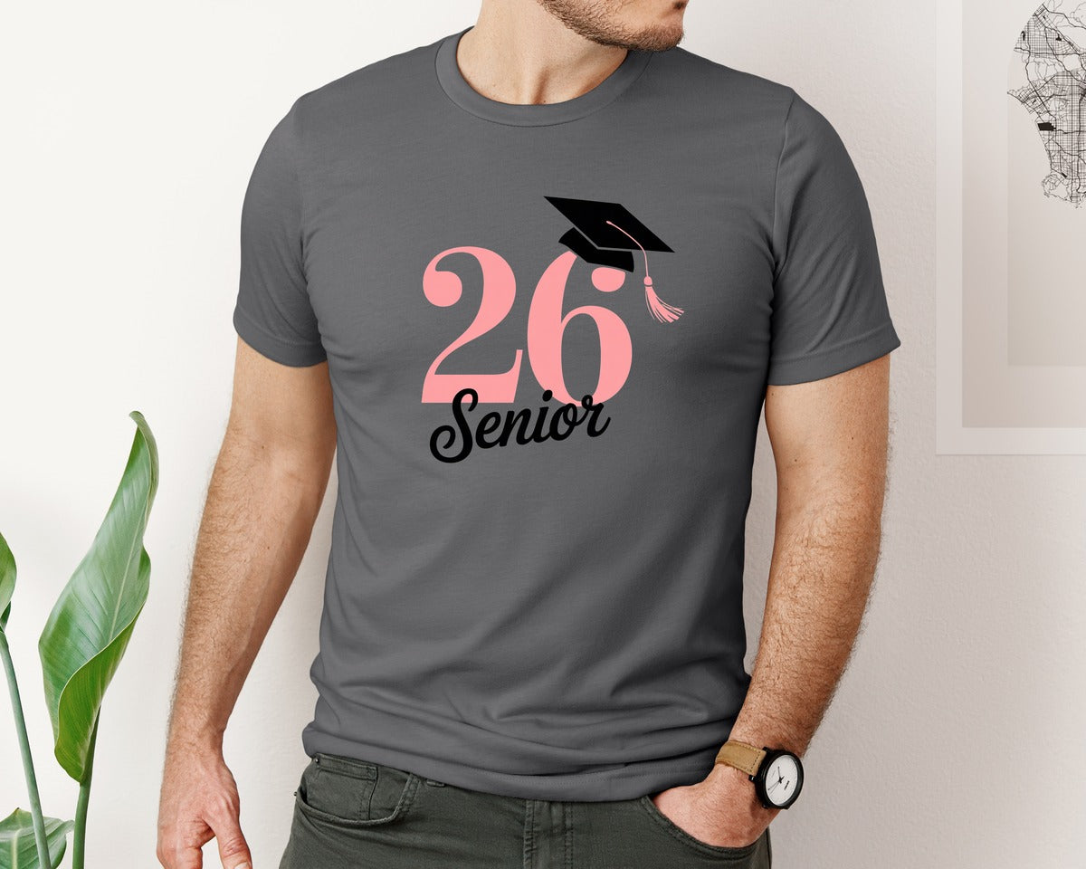 brand:Bella Canvas|color:Asphalt|Comfort Colors Senior 2026 Shirt Graphic T-Shirt