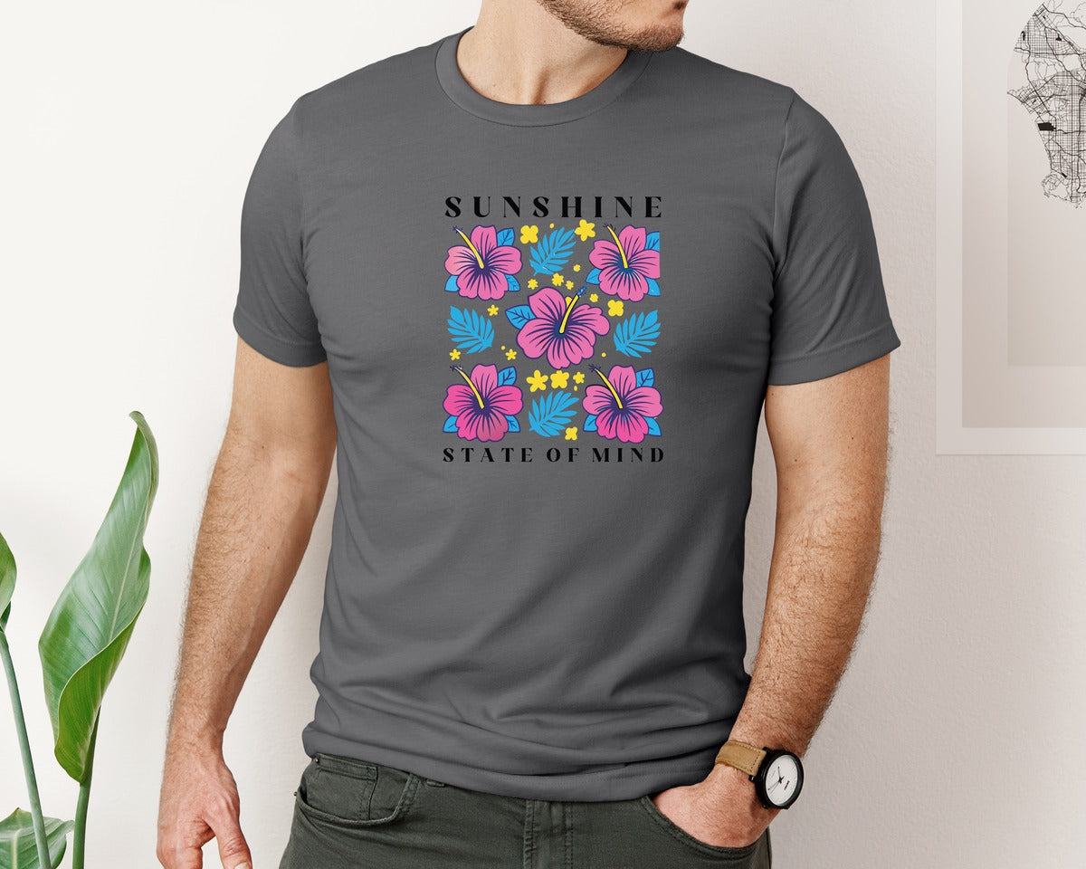 brand:Bella Canvas|color:Asphalt|Sunshine State Of Mind Summer Graphic T-Shirt