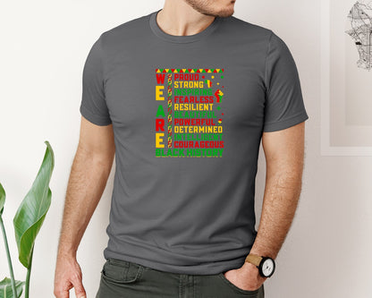 brand:Bella Canvas|color:Asphalt|We Are Black History Youth T Shirt Graphic T-Shirt