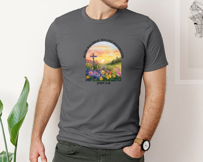 brand:Bella Canvas|color:Asphalt|Floral Christian Bible Verse Graphic T-Shirt