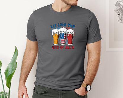 brand:Bella Canvas|color:Asphalt|Funny 4Th Of July Party Drinking 2 Graphic T-Shirt