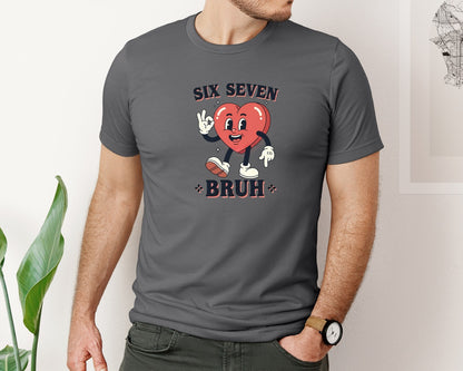 brand:Bella Canvas|color:Asphalt|67 Viral Trend Valentine Heart Meme Graphic T-Shirt