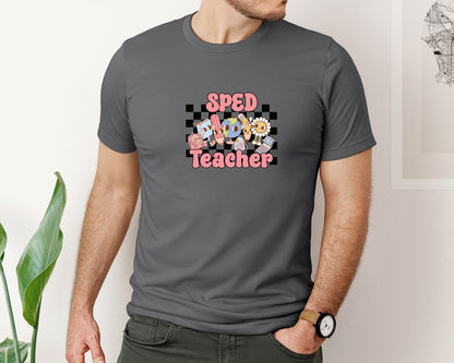brand:Bella Canvas|color:Asphalt|Retro Sped Special Ed Teacher School Graphic T-Shirt
