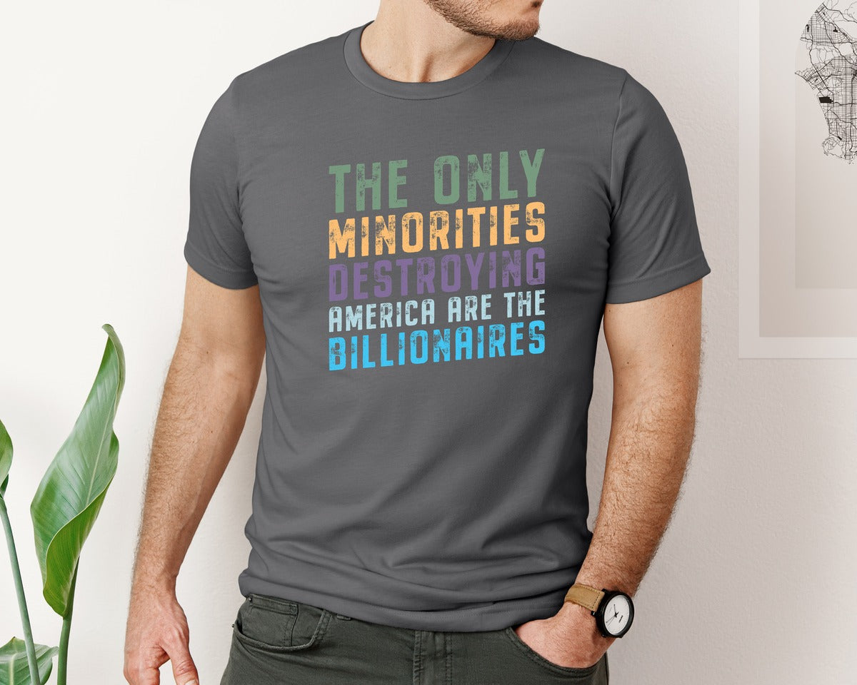 brand:Bella Canvas|color:Asphalt|The Only Minorities Destroying America F Graphic T-Shirt