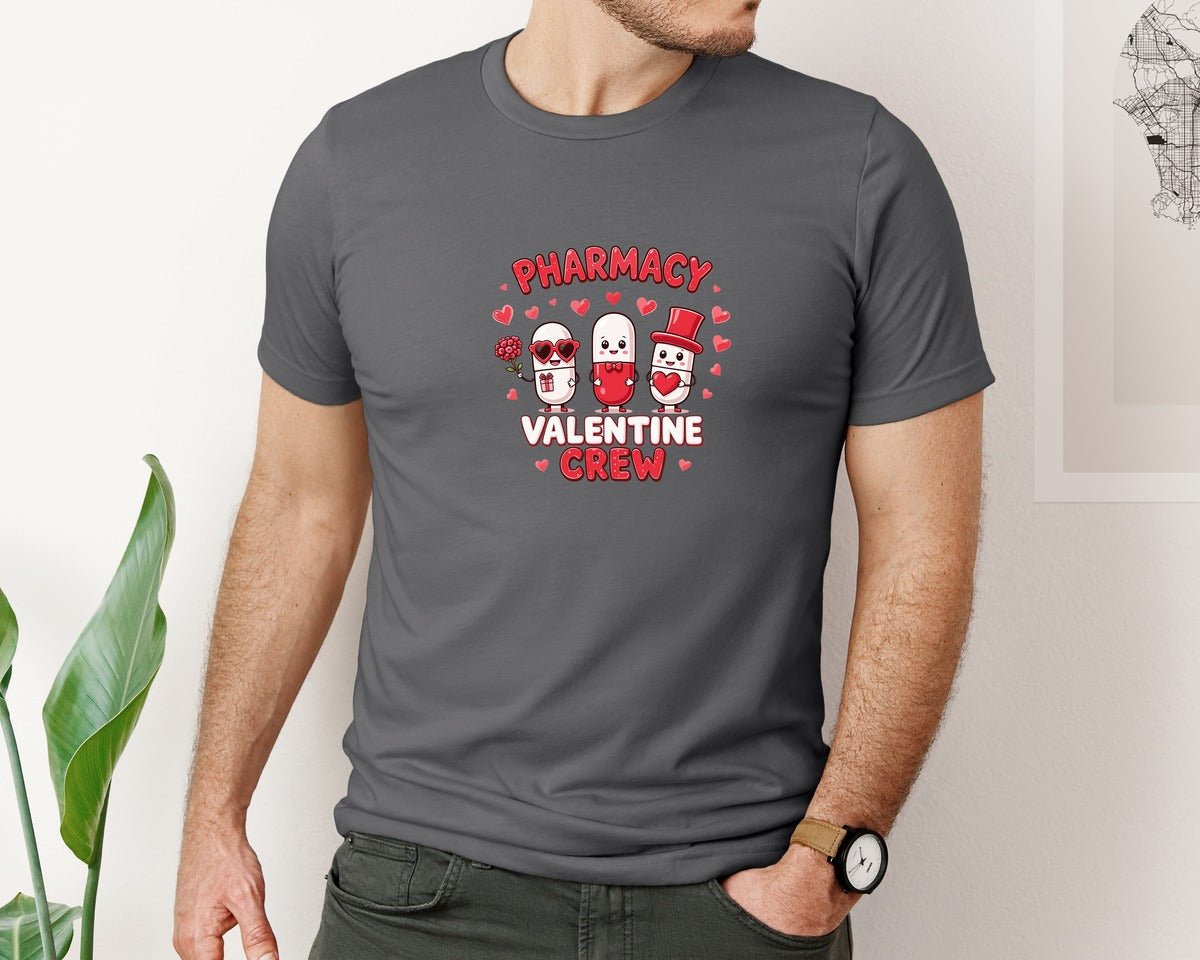 brand:Bella Canvas|color:Asphalt|Pharmacy Valentine Crew T Shirt Design Graphic T-Shirt