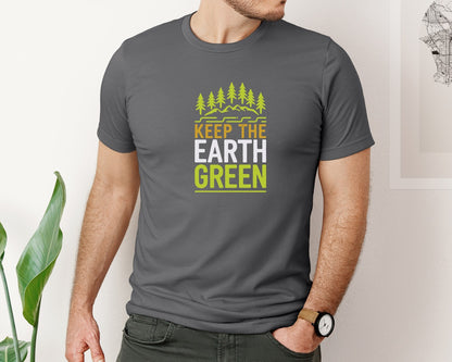 brand:Bella Canvas|color:Asphalt|Keep The Earth Green Environment Cute 2 Graphic T-Shirt