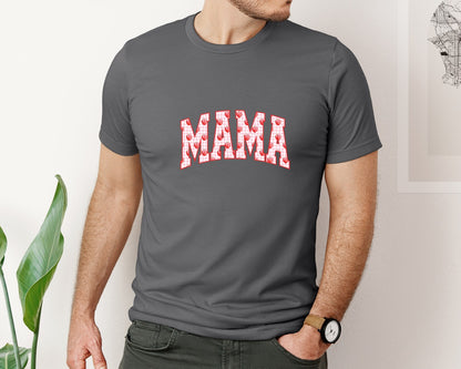 brand:Bella Canvas|color:Asphalt|Mama Summer Spring Mama Strawberry Graphic T-Shirt
