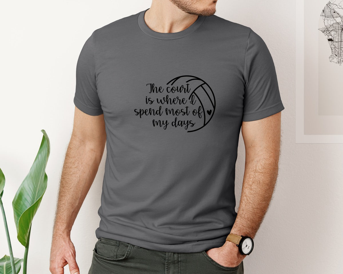 brand:Bella Canvas|color:Asphalt|Volleyball Mom 24 Graphic T-Shirt