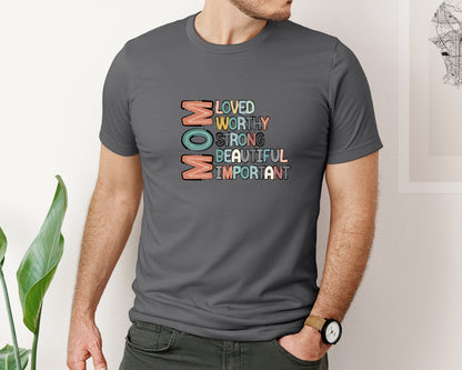 brand:Bella Canvas|color:Asphalt|Mom Mothers Day Design Graphic T-Shirt