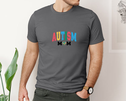 brand:Bella Canvas|color:Asphalt|Autism Mom Autism Day Graphic T-Shirt