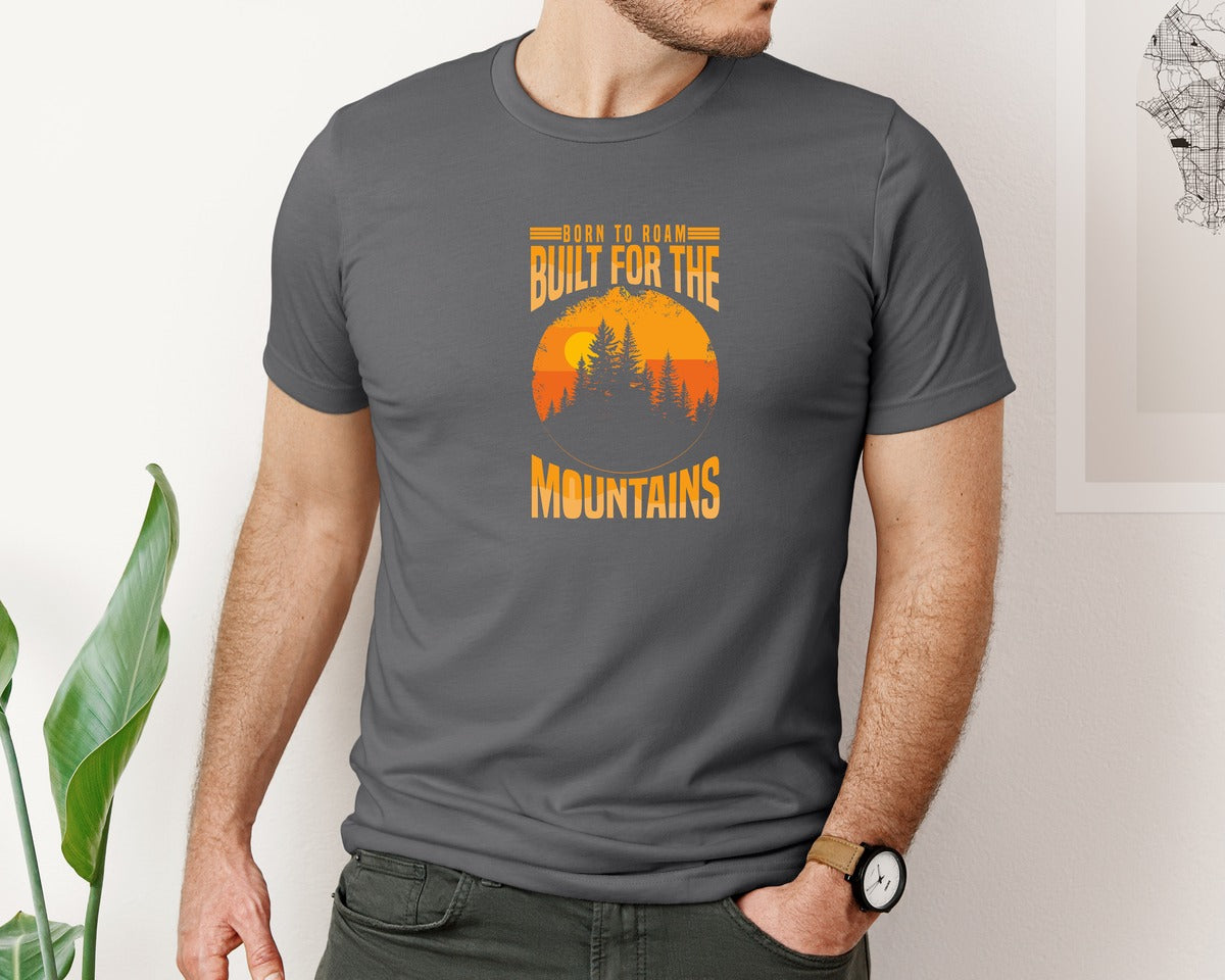 brand:Bella Canvas|color:Asphalt|Wild Life Experience Mountain Hiking Tee 6 Graphic T-Shirt