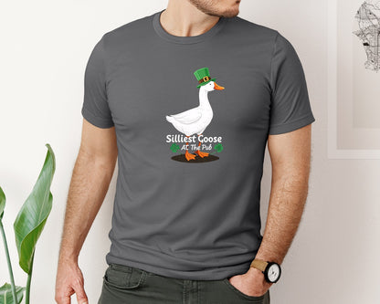 brand:Bella Canvas|color:Asphalt|Silly Goose St Patricks Funniest Graphic T-Shirt