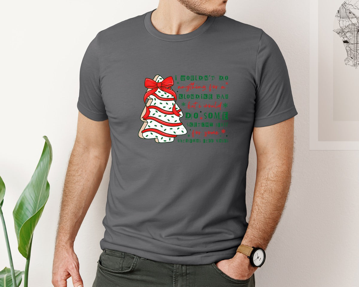 brand:Bella Canvas|color:Asphalt|Christmas Tree Cake Coquette 3 Graphic T-Shirt