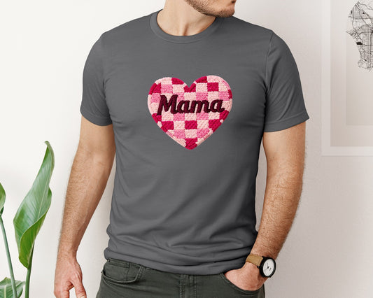 Faux Yarn Mama Valentine Graphic T-Shirt