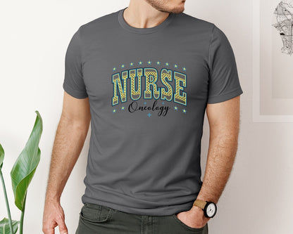 brand:Bella Canvas|color:Asphalt|Oncology Nurse Nursing 2 Graphic T-Shirt
