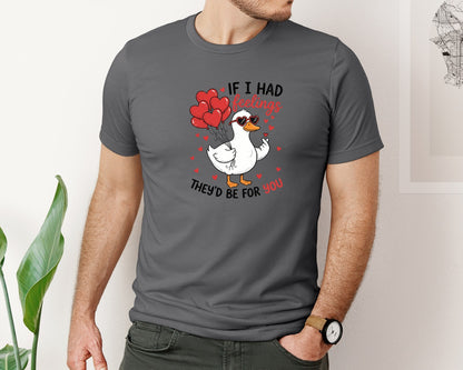 brand:Bella Canvas|color:Asphalt|Funny Goose Valentines Day Graphic T-Shirt