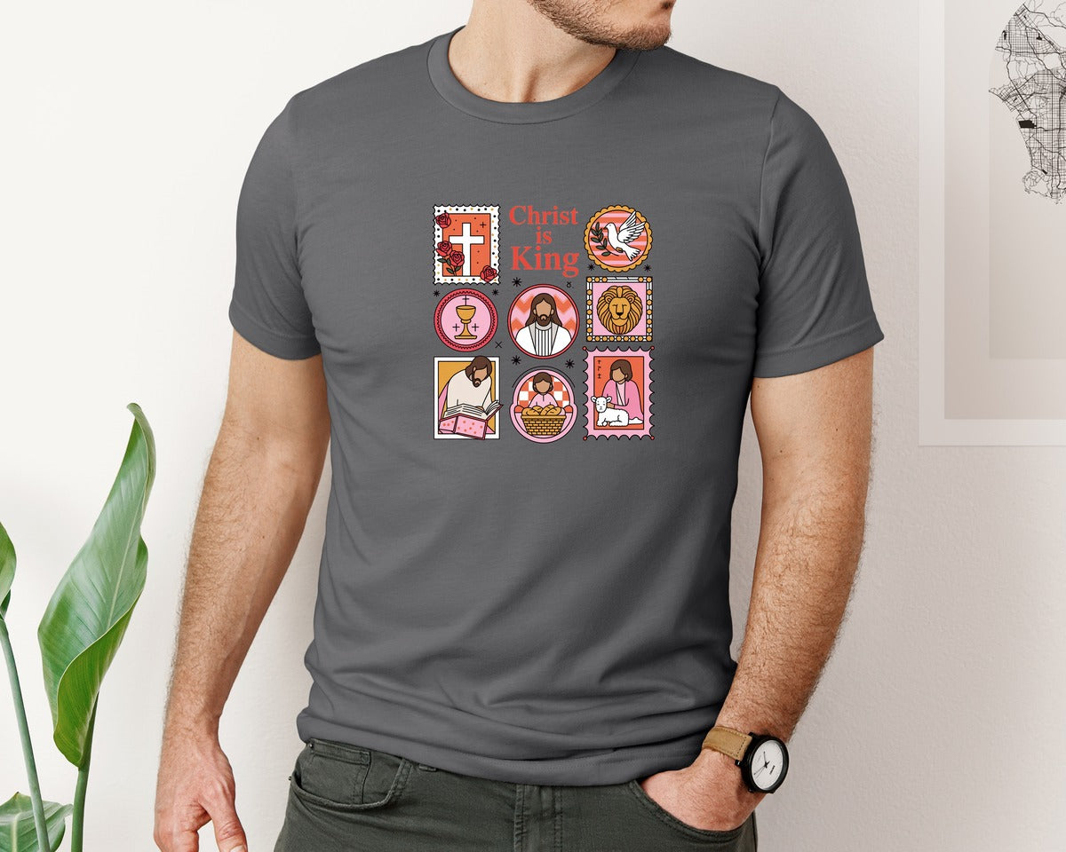 brand:Bella Canvas|color:Asphalt|Christian Valentine Stamp Valentine Graphic T-Shirt
