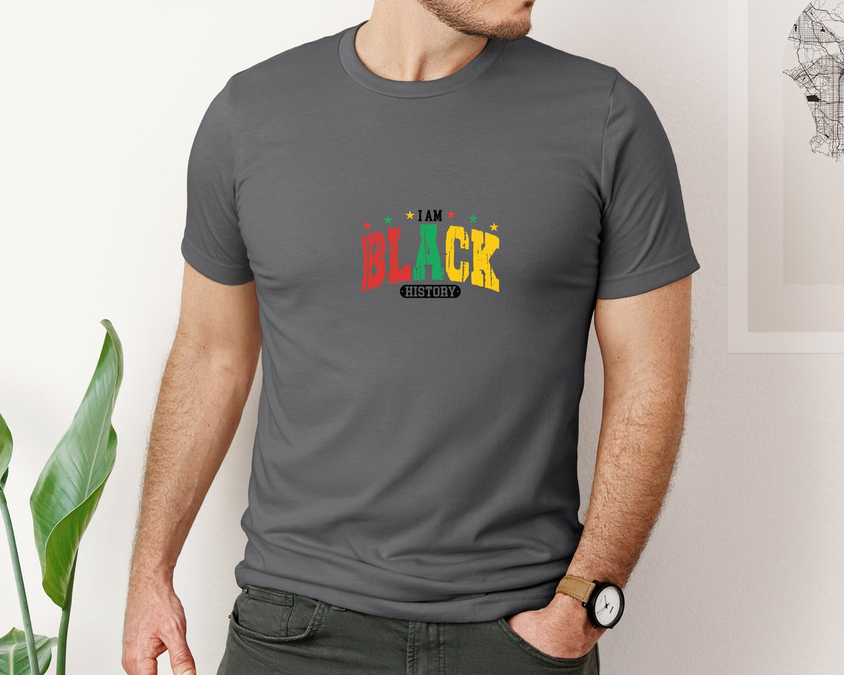 brand:Bella Canvas|color:Asphalt|I Am Black History Svgpng Graphic T-Shirt