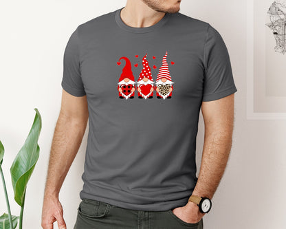 brand:Bella Canvas|color:Asphalt|Gnome Love Valentines Day T Shirt Graphic T-Shirt